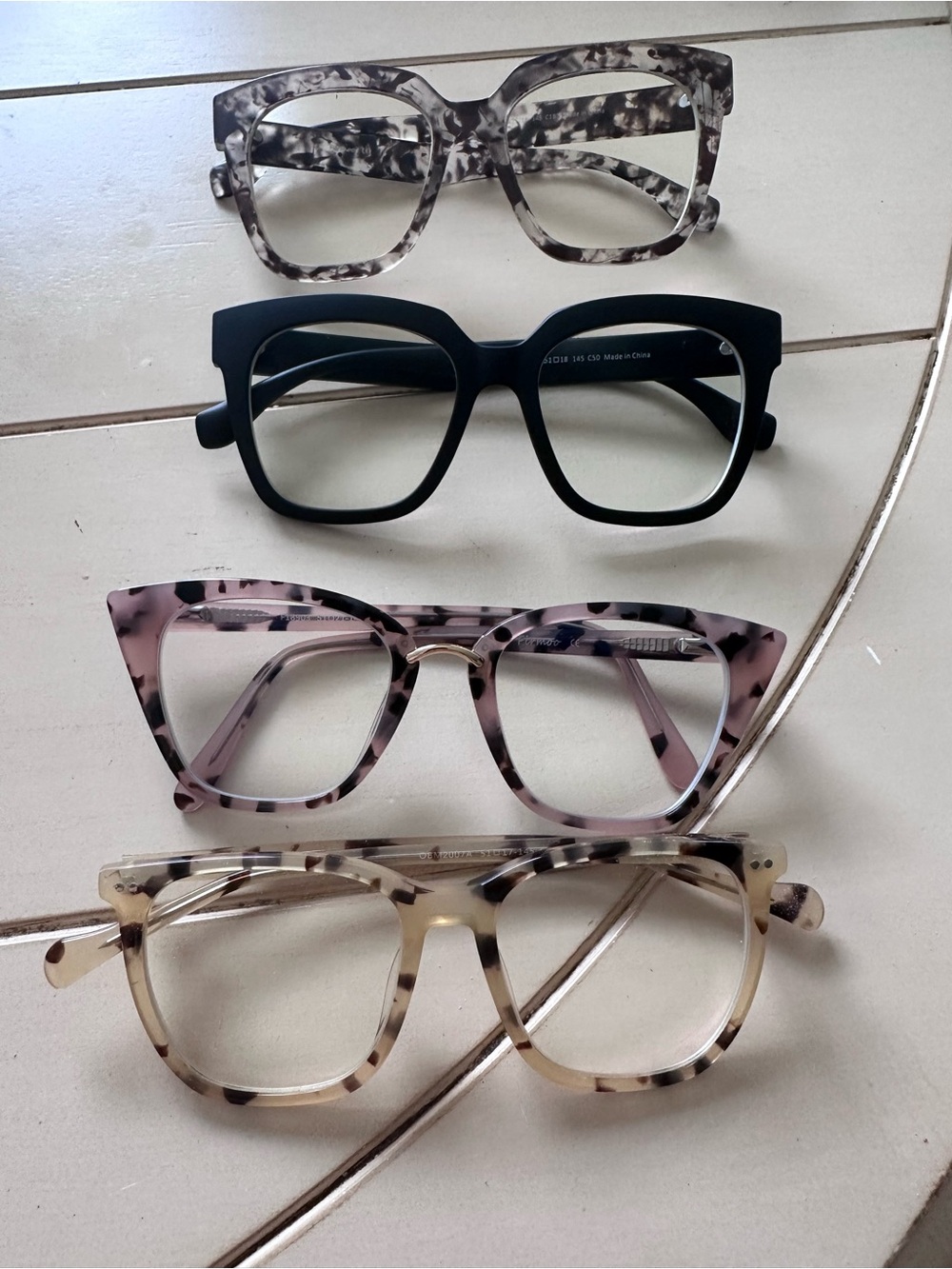 Trendy Eyeglasses Frames Lot - 4 Pairs Tortoiseshell & Retro Statement Styles
